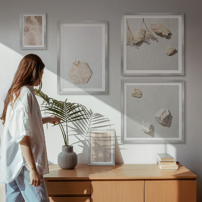 Ensemble de 5 tableaux Des textures naturelles bohèmes subtiles
