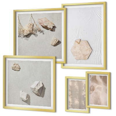 Ensemble de 5 tableaux Des textures naturelles bohèmes subtiles