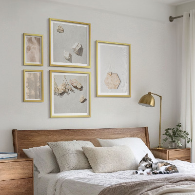 Ensemble de 5 tableaux Des textures naturelles bohèmes subtiles