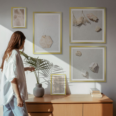 Ensemble de 5 tableaux Des textures naturelles bohèmes subtiles