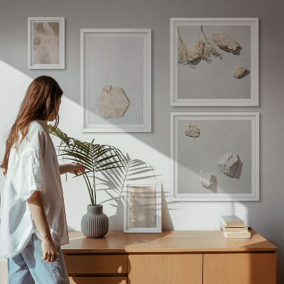 Ensemble de 5 tableaux Des textures naturelles bohèmes subtiles