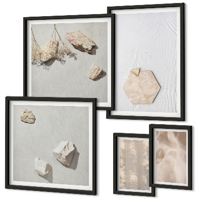 Ensemble de 5 tableaux Des textures naturelles bohèmes subtiles