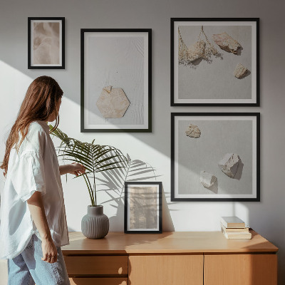 Ensemble de 5 tableaux Des textures naturelles bohèmes subtiles