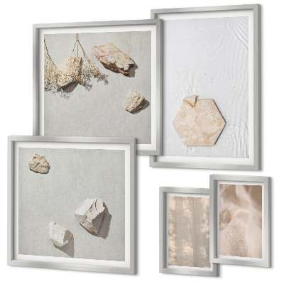 Ensemble de 5 tableaux Des textures naturelles bohèmes subtiles
