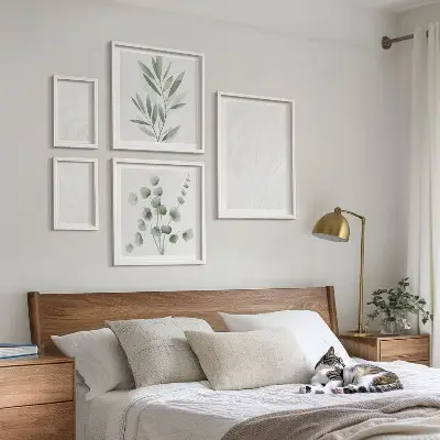 Lot de tableaux encadrés avec structure élégante en brindilles de marbre