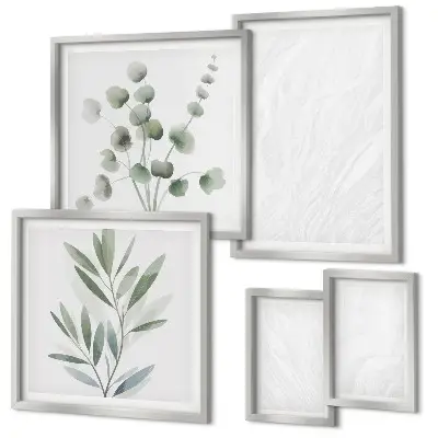 Lot de tableaux encadrés avec structure élégante en brindilles de marbre