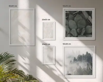 Lot de tableaux encadrés motifs géométriques pastel effet pierre
