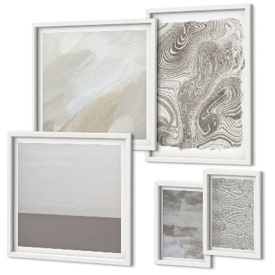 Ensemble de 5 tableaux Motifs abstraits industriels