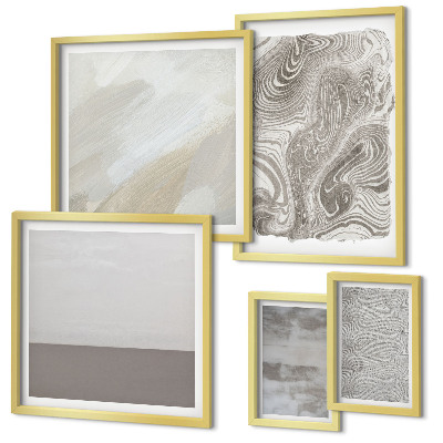 Ensemble de 5 tableaux Motifs abstraits industriels