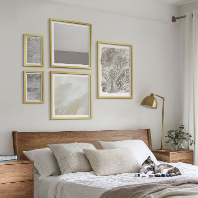 Ensemble de 5 tableaux Motifs abstraits industriels