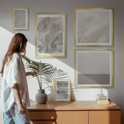 Ensemble de 5 tableaux Motifs abstraits industriels