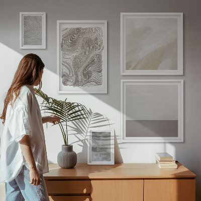 Ensemble de 5 tableaux Motifs abstraits industriels