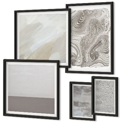 Ensemble de 5 tableaux Motifs abstraits industriels