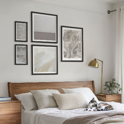 Ensemble de 5 tableaux Motifs abstraits industriels