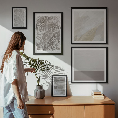 Ensemble de 5 tableaux Motifs abstraits industriels