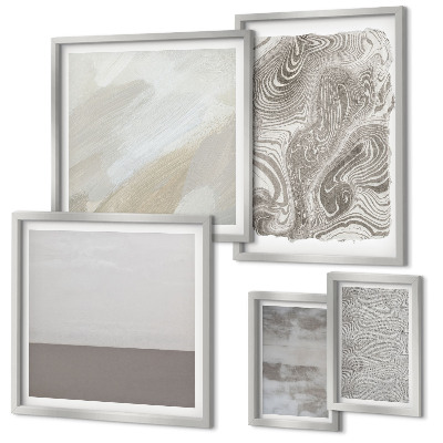 Ensemble de 5 tableaux Motifs abstraits industriels