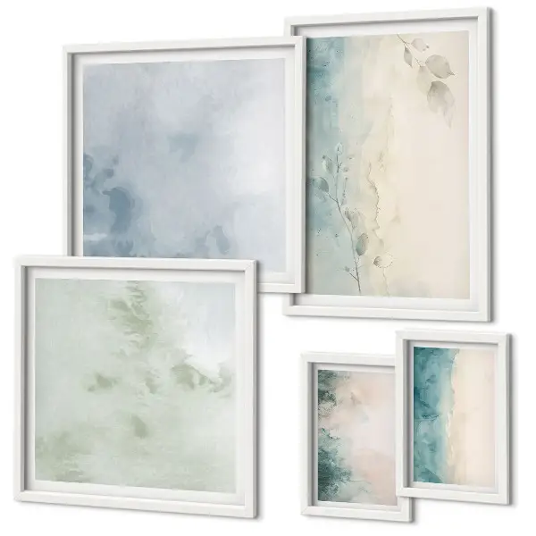 Tableau de décoration murale aquarelles renversées au style minimaliste sur toile