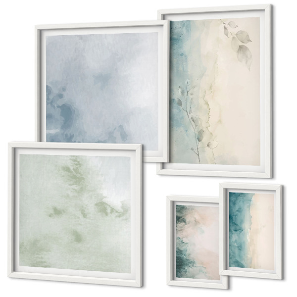 Tableau de décoration murale Aquarelles renversées, minimalisme sur toile