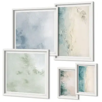Tableau de décoration murale aquarelles renversées au style minimaliste sur toile