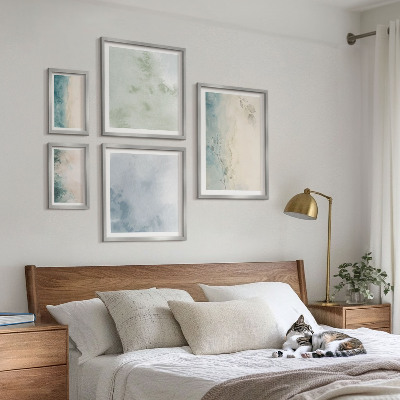 Tableau de décoration murale Aquarelles renversées, minimalisme sur toile