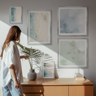 Tableau de décoration murale Aquarelles renversées, minimalisme sur toile