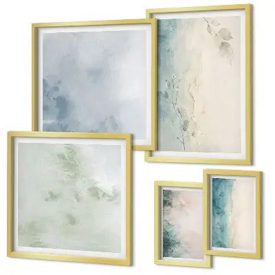 Tableau de décoration murale aquarelles renversées au style minimaliste sur toile