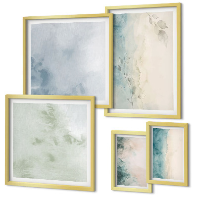 Tableau de décoration murale Aquarelles renversées, minimalisme sur toile