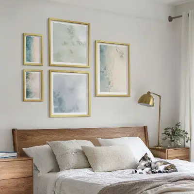 Tableau de décoration murale aquarelles renversées au style minimaliste sur toile