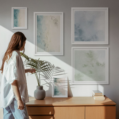 Tableau de décoration murale Aquarelles renversées, minimalisme sur toile