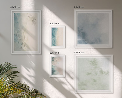 Tableau de décoration murale Aquarelles renversées, minimalisme sur toile
