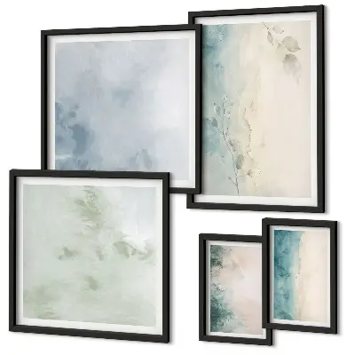 Tableau de décoration murale aquarelles renversées au style minimaliste sur toile