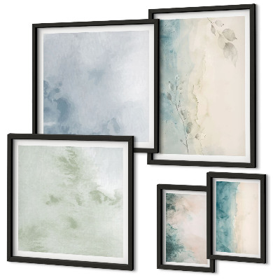 Tableau de décoration murale Aquarelles renversées, minimalisme sur toile