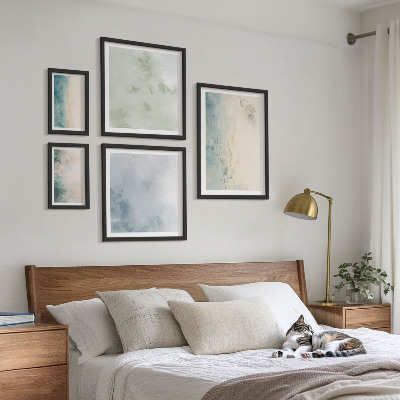 Tableau de décoration murale Aquarelles renversées, minimalisme sur toile