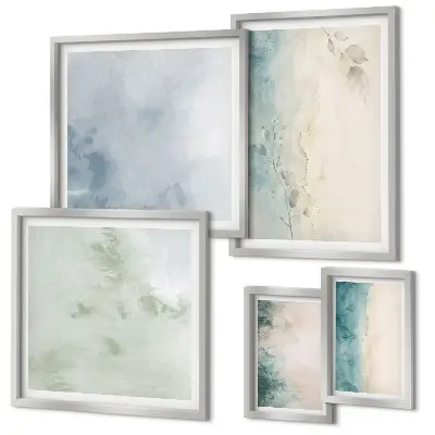 Tableau de décoration murale aquarelles renversées au style minimaliste sur toile