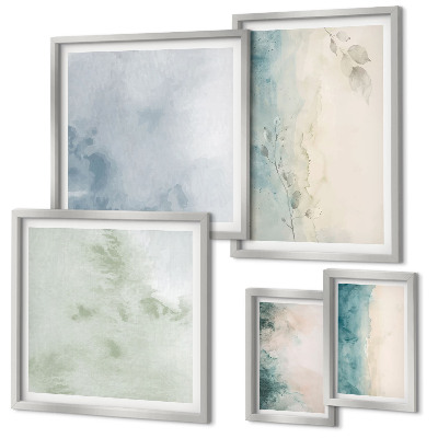 Tableau de décoration murale Aquarelles renversées, minimalisme sur toile