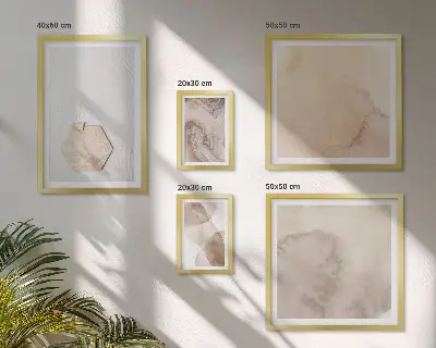 Lot de tableaux encadrés représentant une abstraction de la nature par un designer