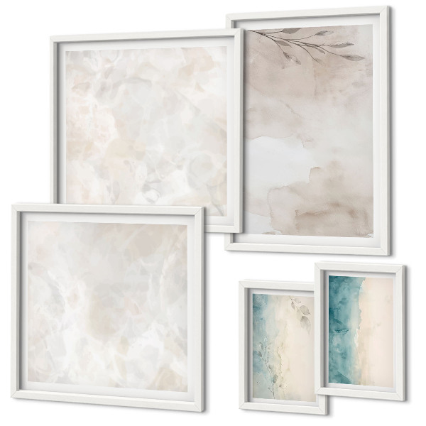 Ensemble de 5 tableaux Texture aquarelle subtile