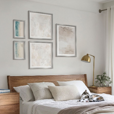 Ensemble de 5 tableaux Texture aquarelle subtile
