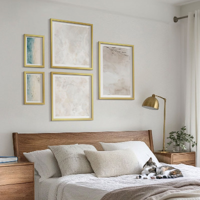 Ensemble de 5 tableaux Texture aquarelle subtile