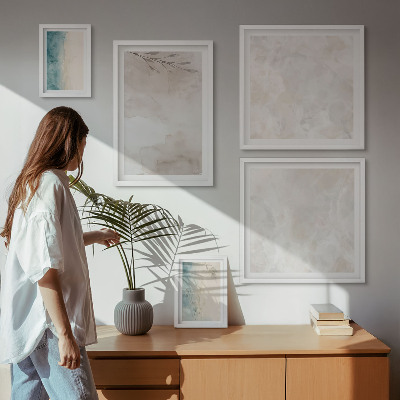 Ensemble de 5 tableaux Texture aquarelle subtile