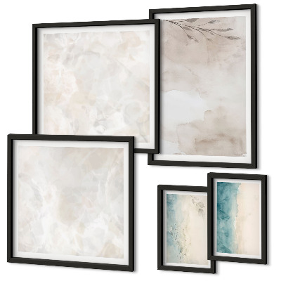 Ensemble de 5 tableaux Texture aquarelle subtile