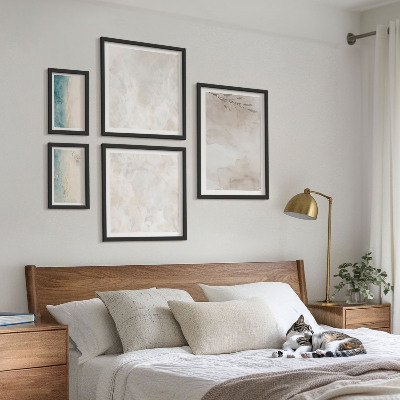 Ensemble de 5 tableaux Texture aquarelle subtile