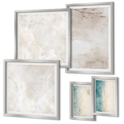 Ensemble de 5 tableaux Texture aquarelle subtile
