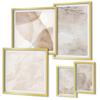 Lot de tableaux encadrés Peintures aquarelles textures bohèmes