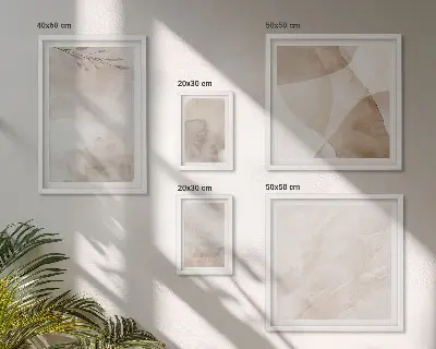 Lot de tableaux encadrés peintures aquarelles aux textures bohèmes