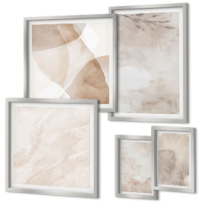 Lot de tableaux encadrés Peintures aquarelles textures bohèmes