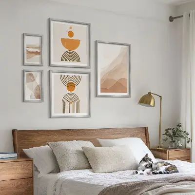 Tableau de décoration murale structures aux nuances minimalistes variées