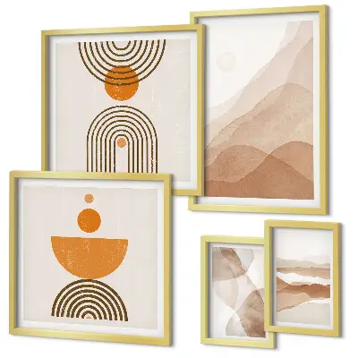 Tableau de décoration murale structures aux nuances minimalistes variées