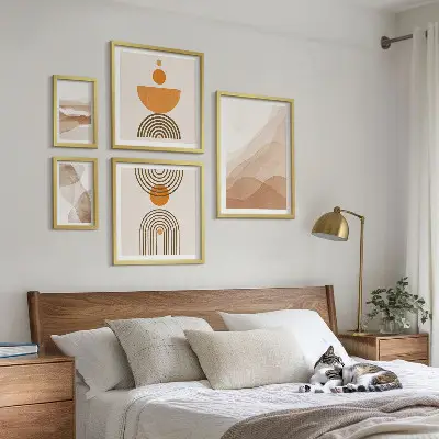 Tableau de décoration murale structures aux nuances minimalistes variées