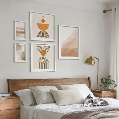 Tableau de décoration murale structures aux nuances minimalistes variées
